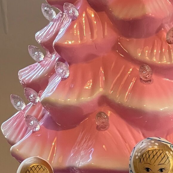 14" Lit Nostalgic --Safe Acrylic! Tree-NEW- Gorgeous Kitch Retro! - Picture 10 of 16